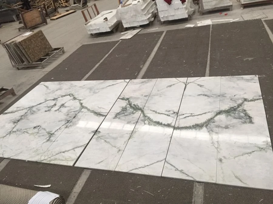 white marble with light green veins