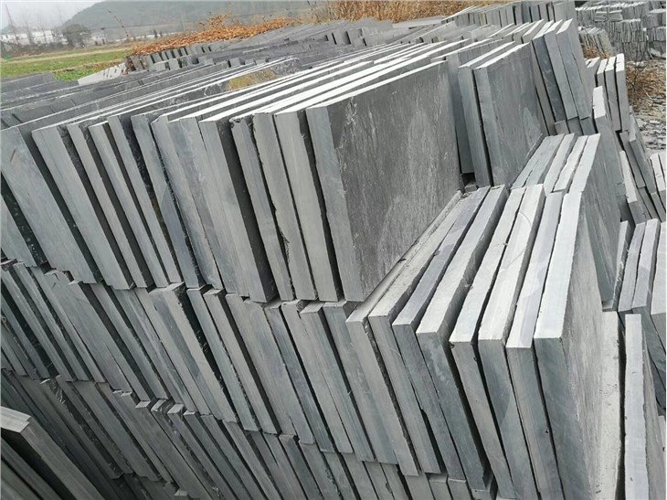 Black slate paving